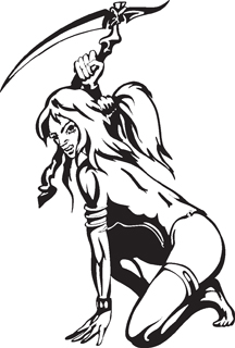 Sexy warrior girl decal 7